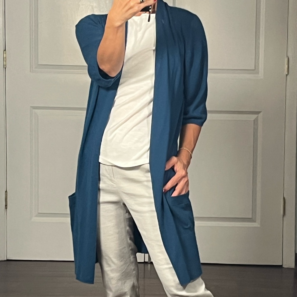 Vince 100% cashmere longline cardigan size S - Picture 3 of 15
